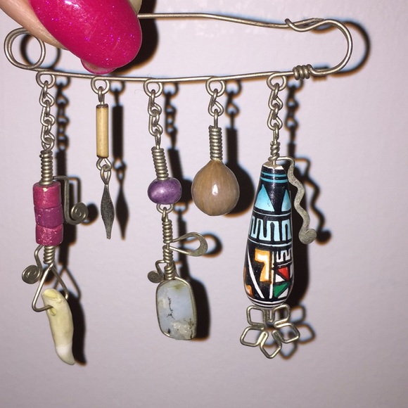 Wearable Art pin “Diaper pin” BoHo/gypsy/festival - Picture 8 of 8